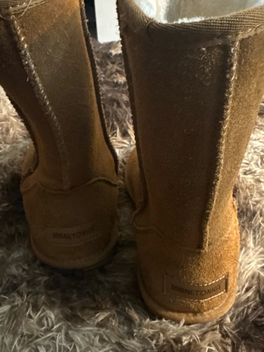 Kids Brown Suede Winter Boots with Sherpa Lining